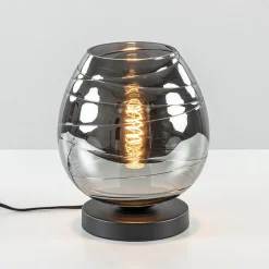 Straluma Tafellamp Fantasy laag zwart + smoke glas> Tafellampen|Industriële Verlichting