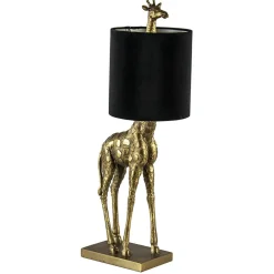 Straluma Tafellamp Giraffe groot antiek brons met velvet zwarte kap> Light and Living|Woonkamerlampen