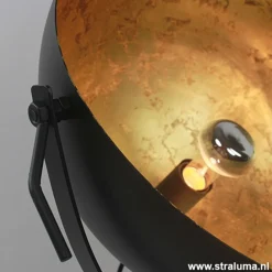 Straluma Tafellamp Larino gunmetal/goldleaf 30cm> Woonkamerlampen|Slaapkamerlampen