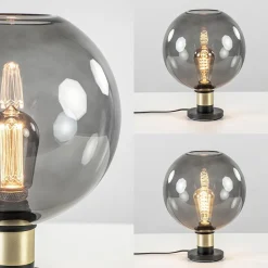 Straluma Tafellamp Lazise 25cm zwart/smoke/goud><noscript><img width=