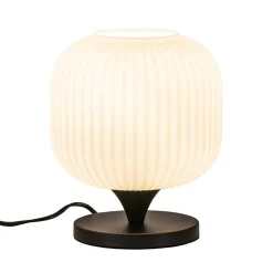Straluma Tafellamp mat zwart met wit glas> Tafellampen|Retro Verlichting