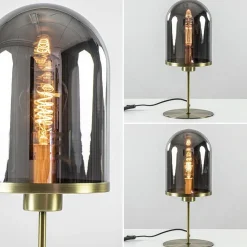 Straluma Tafellamp Maverick antiek brons met smoke glas><noscript><img width=