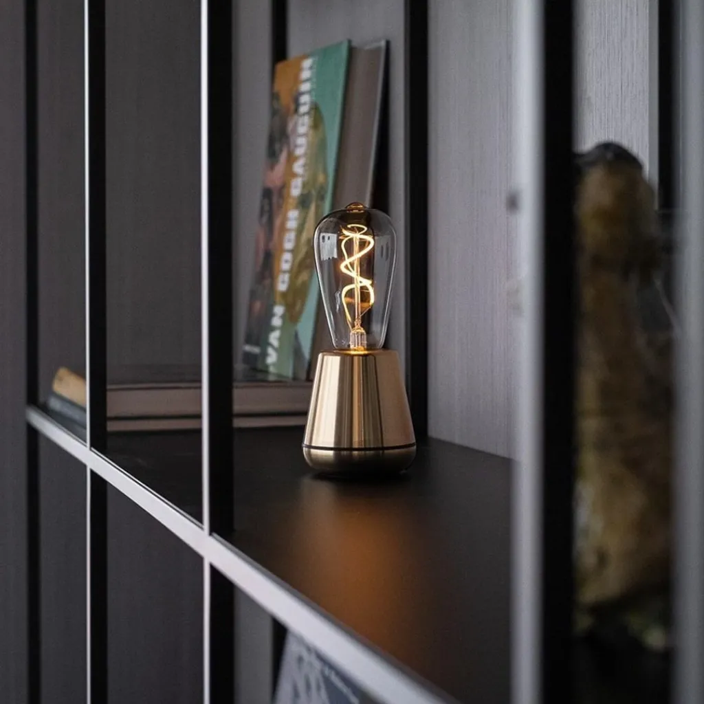 Straluma Tafellamp met oplaadbare batterij goud/smoke dimbaar> Tafellampen|Keukenverlichting