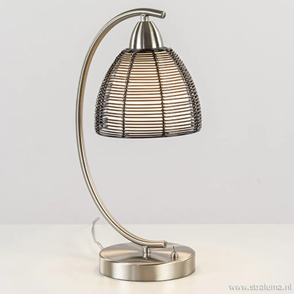 Straluma Tafellamp met zwarte draad kap> Draadlampen|Woonkamerlampen