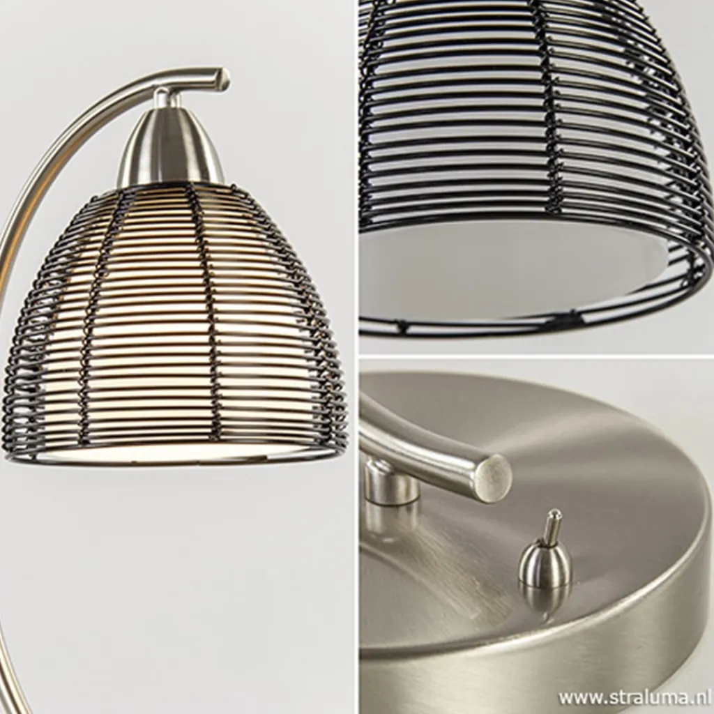 Straluma Tafellamp met zwarte draad kap> Draadlampen|Woonkamerlampen