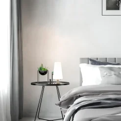 Straluma Tafellamp nikkel/glas met touchdimmer><noscript><img width=