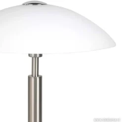 Straluma Tafellamp nikkel/glas wit + touchdimmer> Nachtkastlampen|Touch Lampen
