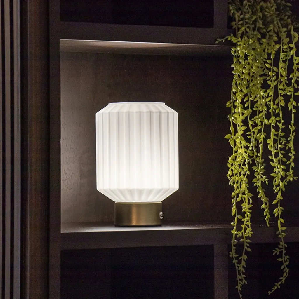 Straluma Tafellamp op batterij wit/goud 3-standen dimbaar> Tafellampen|Woonkamerlampen