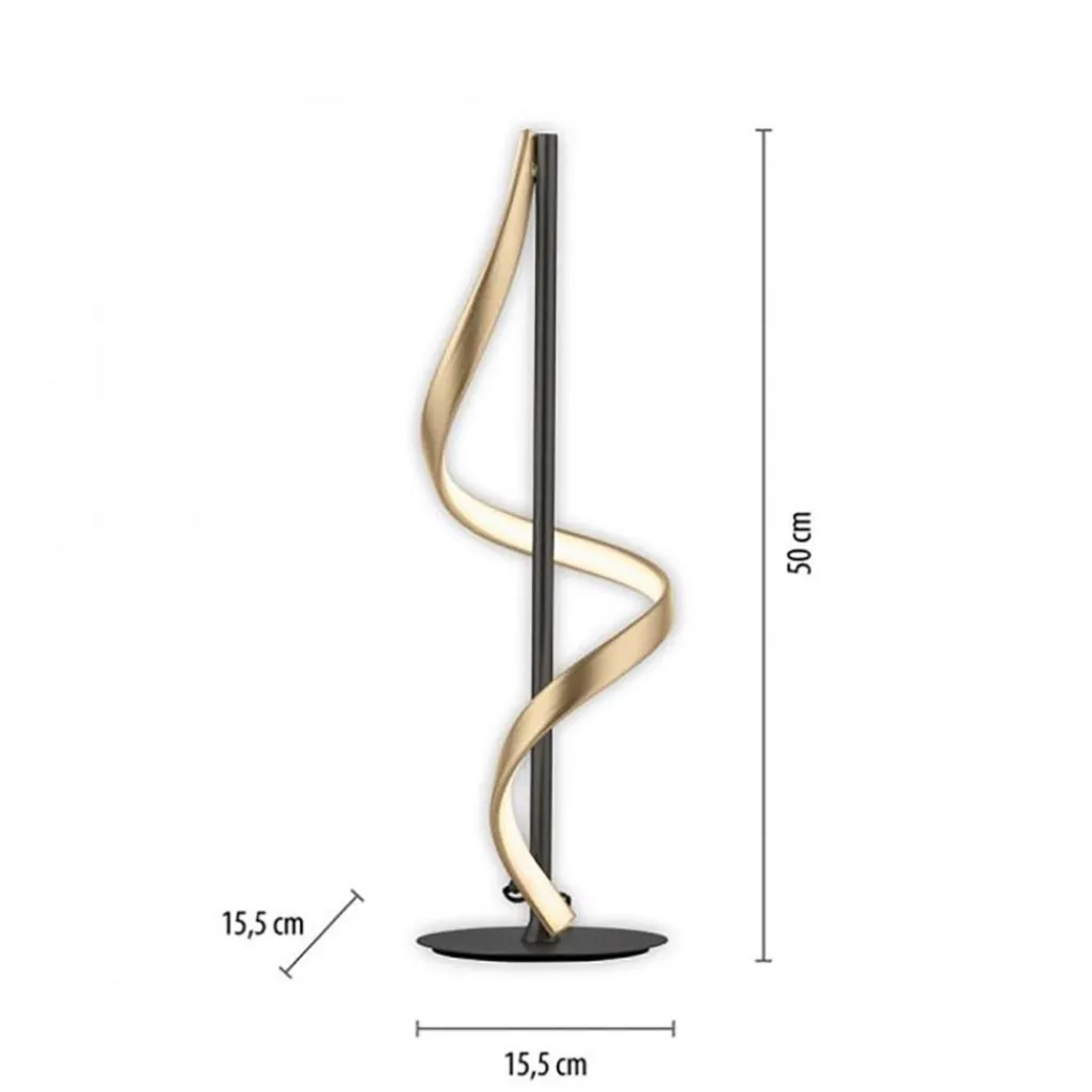 Straluma Tafellamp Q-Swing zwart/matgoud remote cct> Tafellampen|Smart lampen