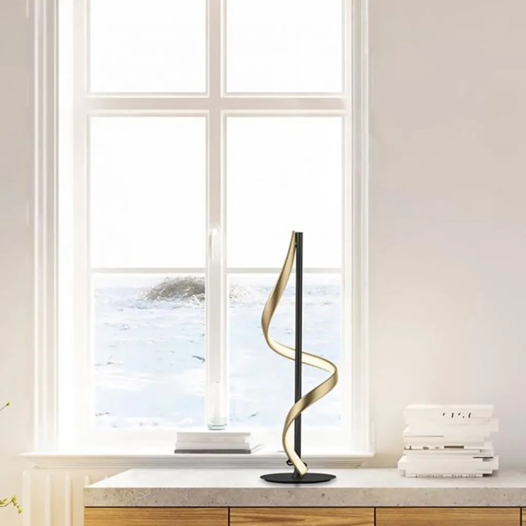 Straluma Tafellamp Q-Swing zwart/matgoud remote cct> Tafellampen|Smart lampen