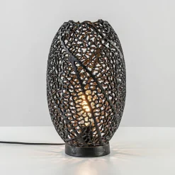 Straluma Tafellamp Sinula zwart gevlochten staal> Light and Living|Woonkamerlampen