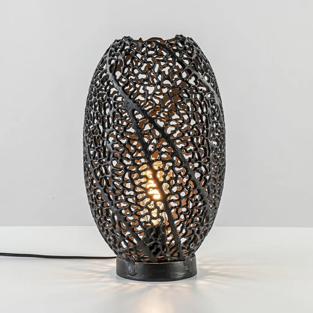 Straluma Tafellamp Sinula zwart gevlochten staal> Light and Living|Woonkamerlampen