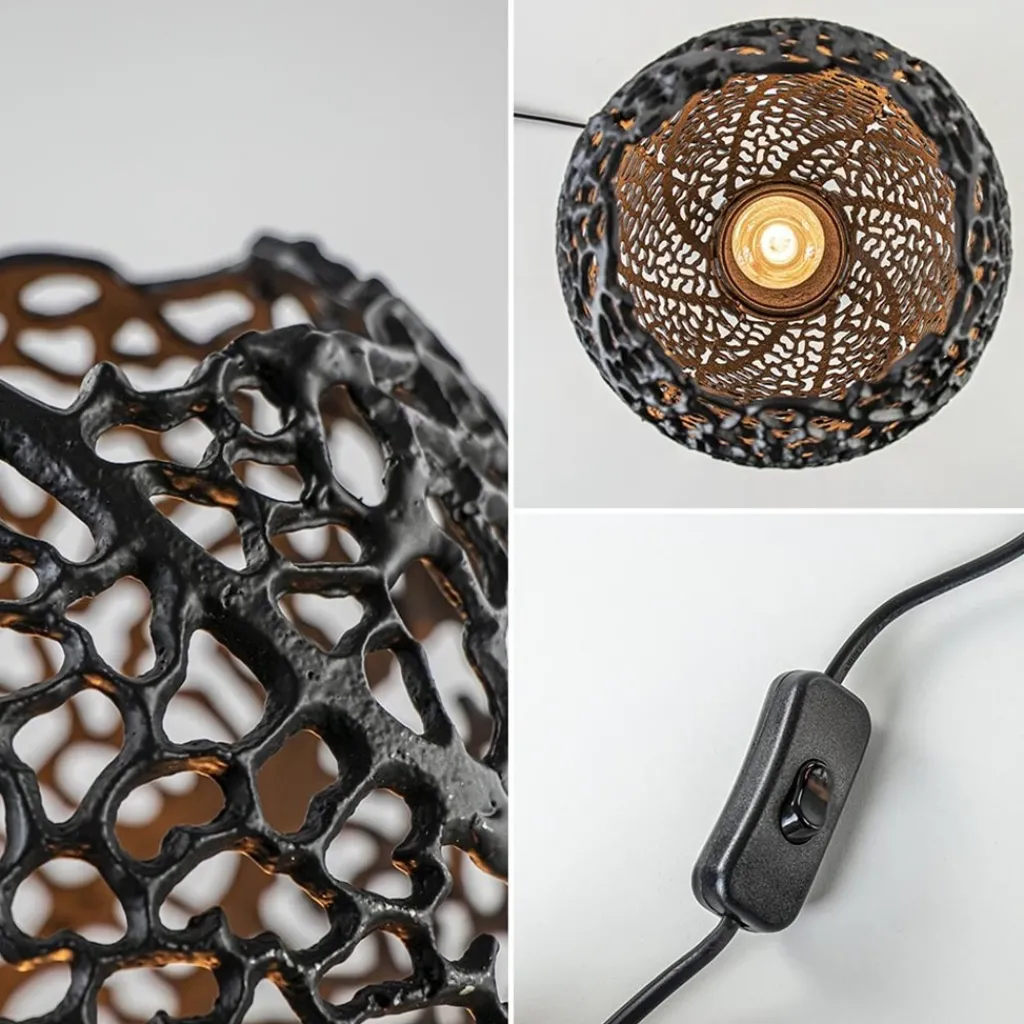 Straluma Tafellamp Sinula zwart gevlochten staal> Light and Living|Woonkamerlampen