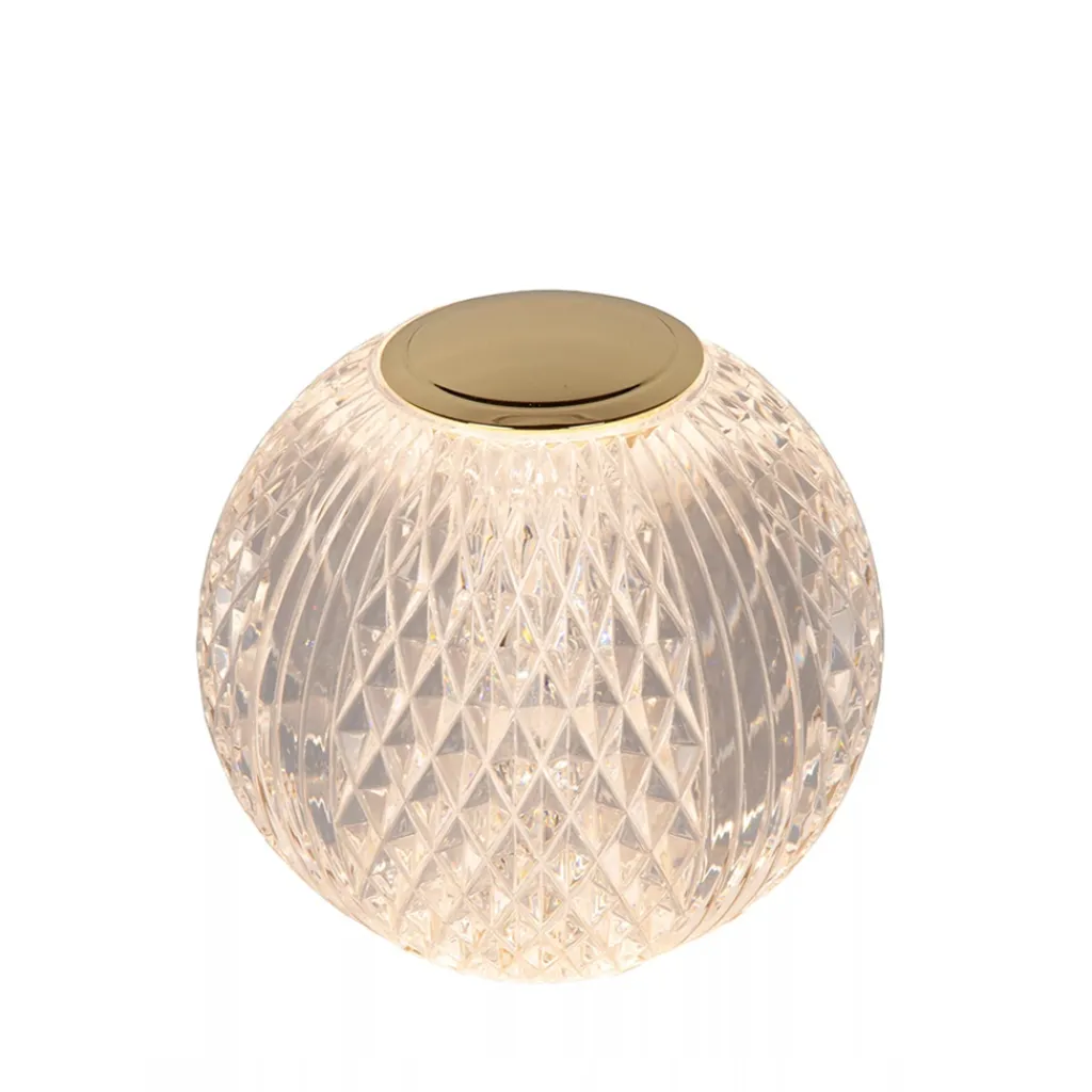 Straluma Tafellamp transparant/goud oplaadbaar en dimbaar> Tafellampen|Tienerkamerlampen