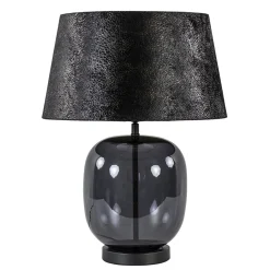 Straluma Tafellamp zwart glas met ronde kap 40 cm> Tafellampen|Schemerlampen