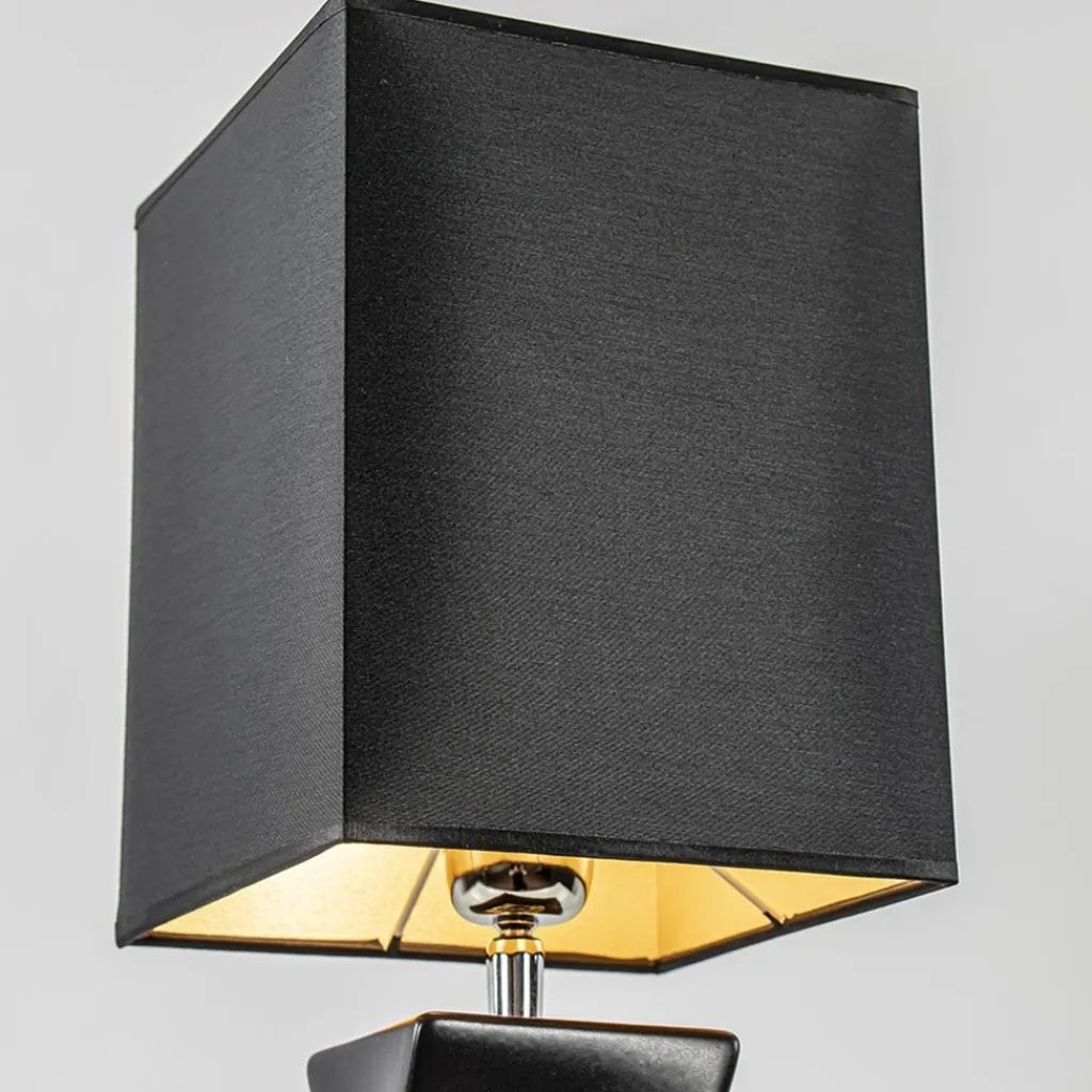 Straluma Tafellamp zwart keramiek inclusief kap zwart/goud> Tafellampen|Schemerlampen