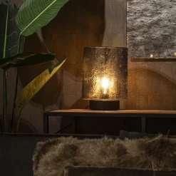 Straluma Tafellamp zwart met robuuste glazen kap><noscript><img width=