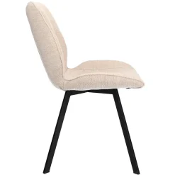 Straluma Trendy eetkamerstoel stof naturel met zwarte poot><noscript><img width=