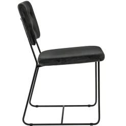 Straluma Trendy eetkamerstoel velvet grijs met metalen poot><noscript><img width=