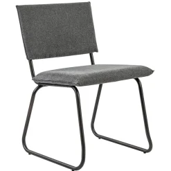 Straluma Trendy eettafelstoel grijs met gunmetal poot> Eetkamerstoelen