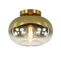 Straluma Trendy plafondlamp goud met goud gradiënt glas> Plafondlampen|Retro Verlichting