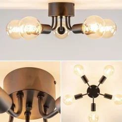 Straluma Trendy plafondlamp mat zwart exclusief lichtbron><noscript><img width=