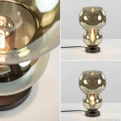 Straluma Trendy tafellamp met smoke glazen kap><noscript><img width=