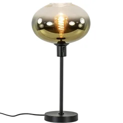 Straluma Trendy tafellamp zwart met glazen kap helder/goud> Tafellampen|Luxe Verlichting