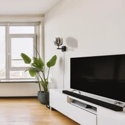 Straluma Trendy wandlamp zwart met smoke glazen kap en snoer><noscript><img width=