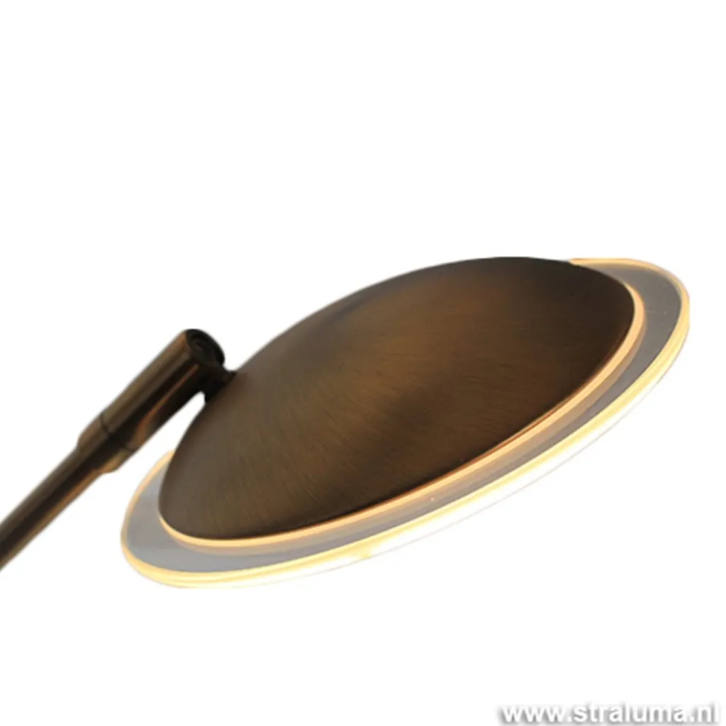 Straluma Uplighter brons LED Luna leesarm, dimmer> Vloerlampen|Leeslampen