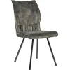 Straluma Velvet grijze eetkamerstoel met zwarte pootjes> Eetkamerstoelen