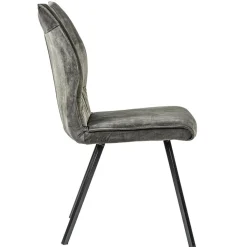 Straluma Velvet grijze eetkamerstoel met zwarte pootjes><noscript><img width=