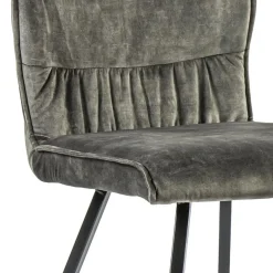 Straluma Velvet grijze eetkamerstoel met zwarte pootjes><noscript><img width=