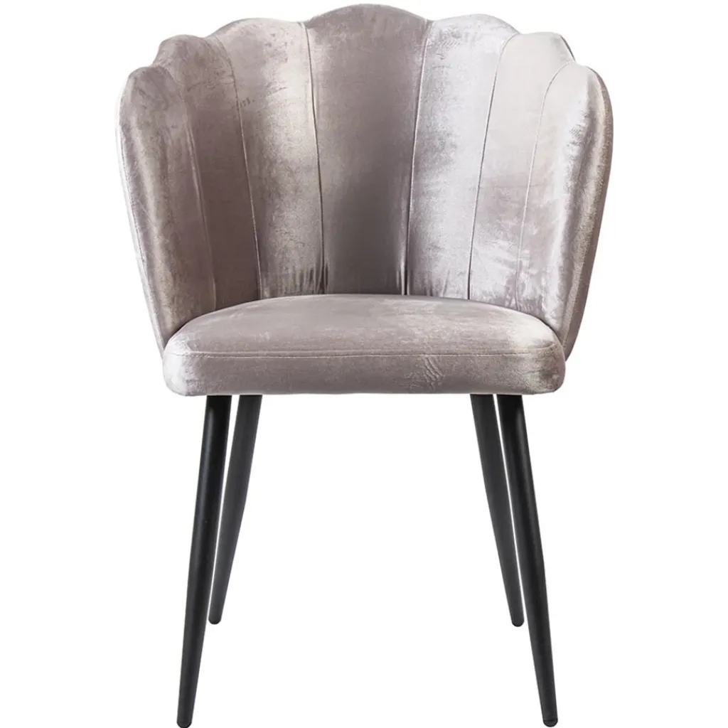 Straluma Velvet roze eetkamerstoel met zwart metalen pootjes> Eetkamerstoelen
