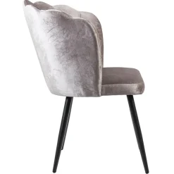 Straluma Velvet roze eetkamerstoel met zwart metalen pootjes><noscript><img width=