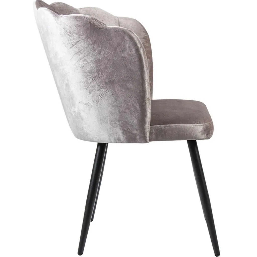 Straluma Velvet roze eetkamerstoel met zwart metalen pootjes> Eetkamerstoelen