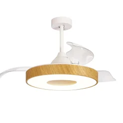 Straluma Ventilator Coin hout remote cct> Plafondlampen|Plafondventilatoren met lamp
