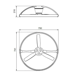 Straluma Ventilator Nepal mini wit/hout remote cct><noscript><img width=