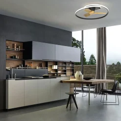 Straluma Ventilator Ocean zwart/hout + remote cct><noscript><img width=