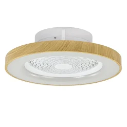 Straluma Ventilator Tibet hout/wit afst.bed. cct> Plafondlampen|Plafondventilatoren met lamp