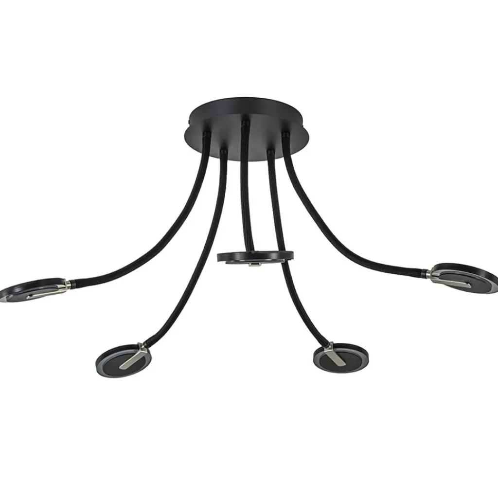 Straluma Verstelbare 5-lichts plafondlamp LED met smoke glas> Plafondlampen|LED Plafondlampen