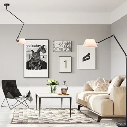 Straluma Verstelbare plafondlamp met stoffen kap><noscript><img width=