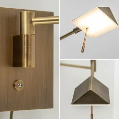 Straluma Verstelbare wandlamp brons inclusief LED dim to warm><noscript><img width=