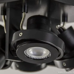 Straluma Vierkante LED plafondlamp 4-lichts zwart><noscript><img width=