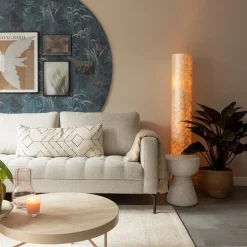 Straluma Vloerlamp 150 cm cilinder creme schelpen><noscript><img width=