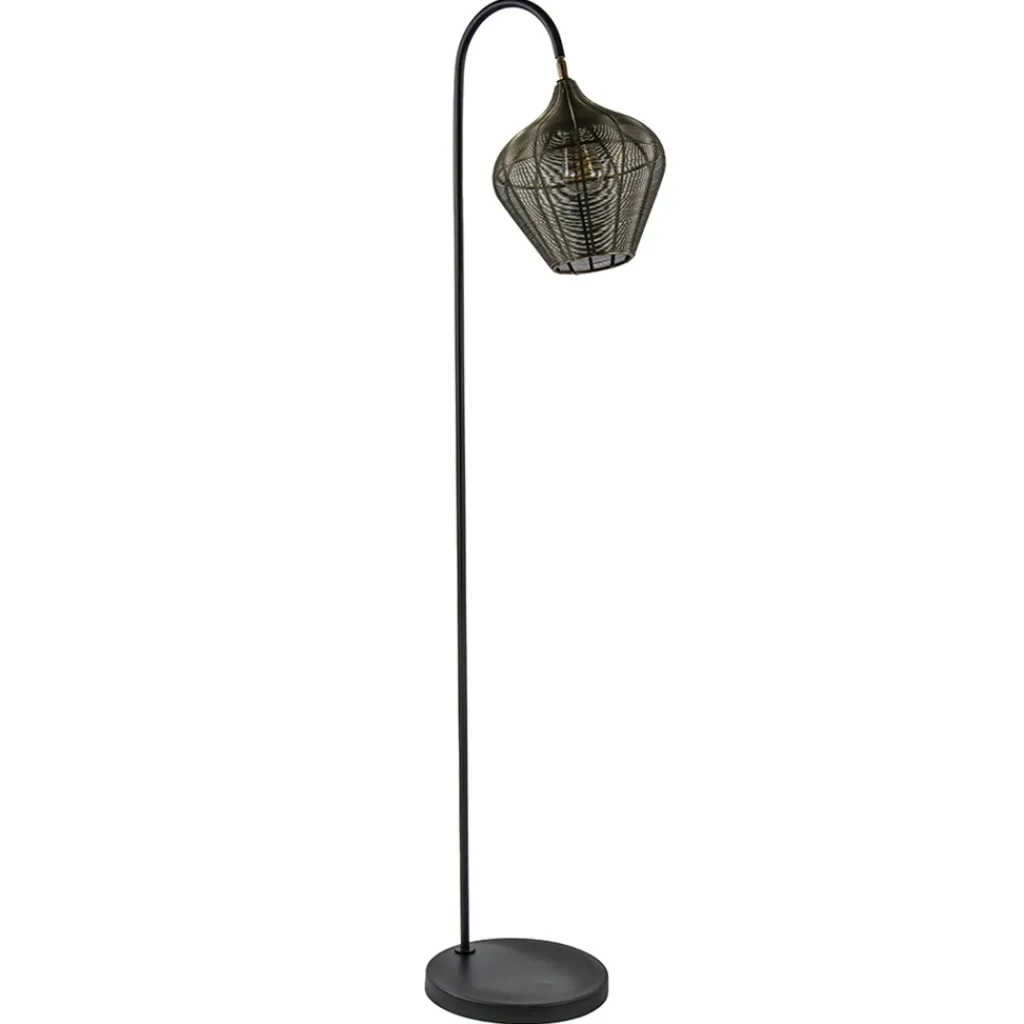 Straluma Vloerlamp Alvaro antiek brons + mat zwart> Draadlampen|Light and Living