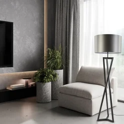 Straluma Vloerlamp Atrani zwart EXCL. KAP><noscript><img width=