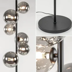 Straluma Vloerlamp Calcio 6l zwart + smoke glas><noscript><img width=