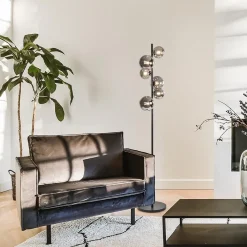 Straluma Vloerlamp Calcio 6l zwart + smoke glas><noscript><img width=