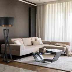 Straluma Vloerlamp Calitri zwart EXCL. KAP><noscript><img width=